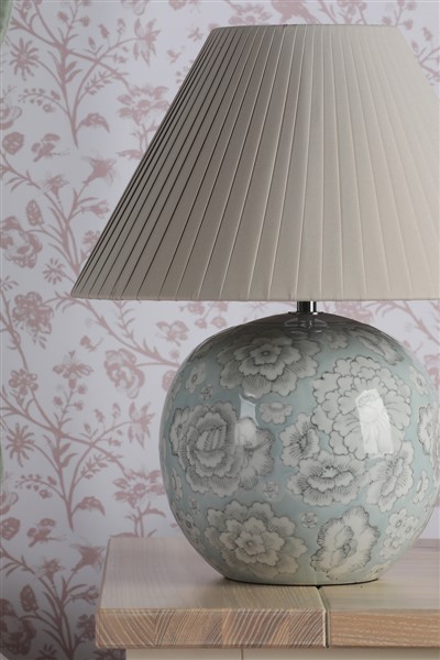(image for) Laura Ashley Montford Table Lamp Blue Ceramic With Shade